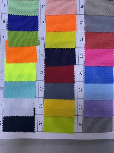 ZJ-DC Bird's Eye Cloth 7572 Weight: 145GSM Width: 185CM Composition: 100%Polyester Moisture Wicking front view